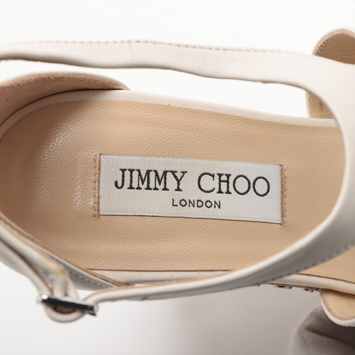 Jimmy Choo Leather Wedge Studs Sandal Ivory