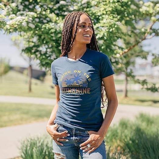 Women Crew Tee - Bring On The Sunshine - Indigo by DelSol for Women - 1 Pc T-Shirt (Small)