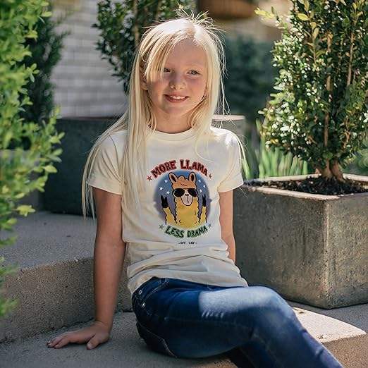Kids Crew Tee - More Llama by DelSol for Kids - 1 Pc T-Shirt (YM)