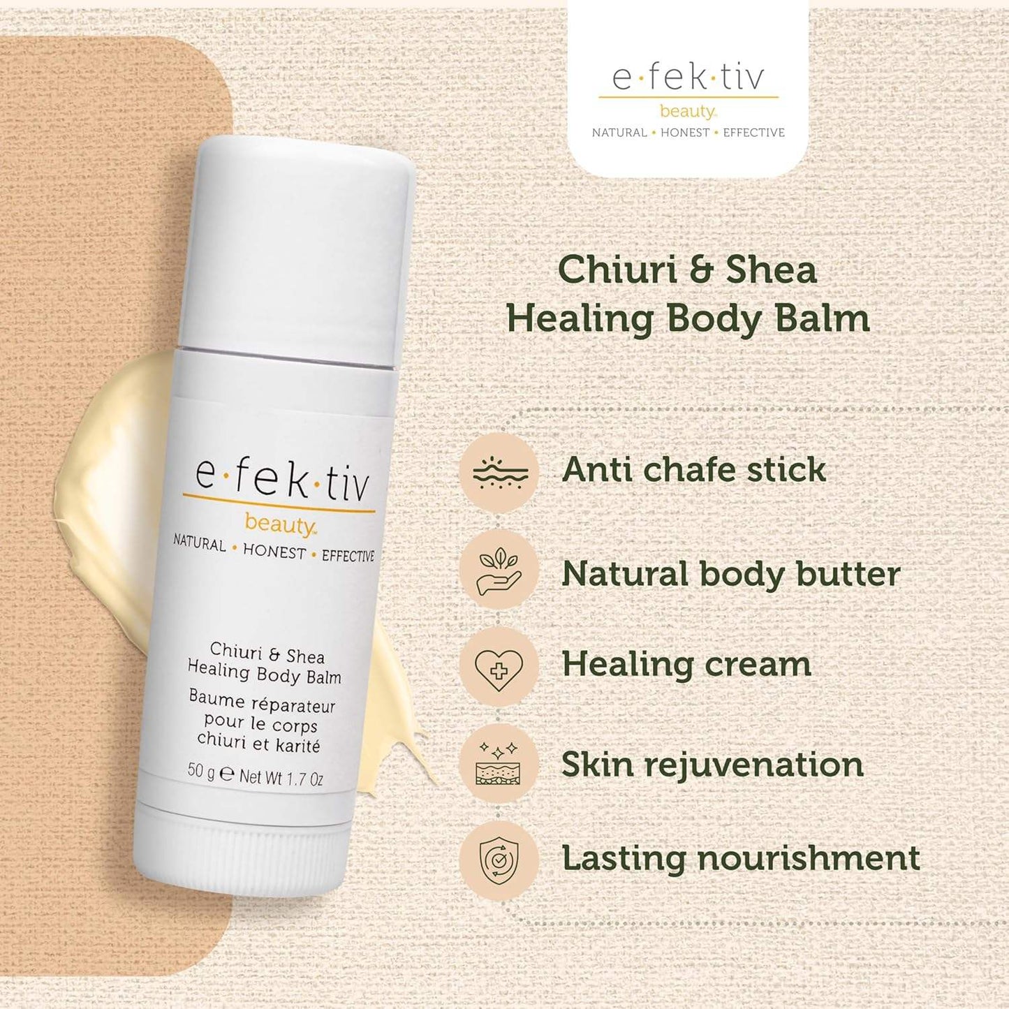 Chiuri and Shea Healing Body Balm by e.fek.tiv for Unisex - 1.7 oz Balm