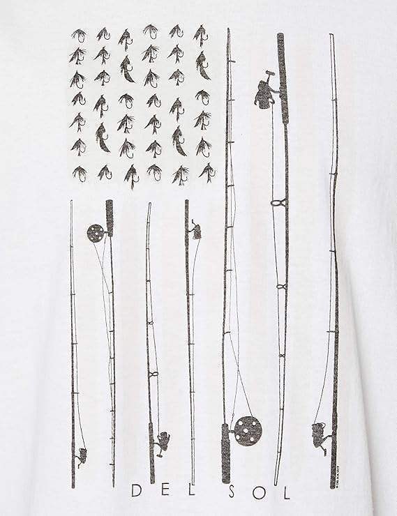 Men Classic Crew Tee - American Fly-White by DelSol for Men - 1 Pc T-Shirt (Small)