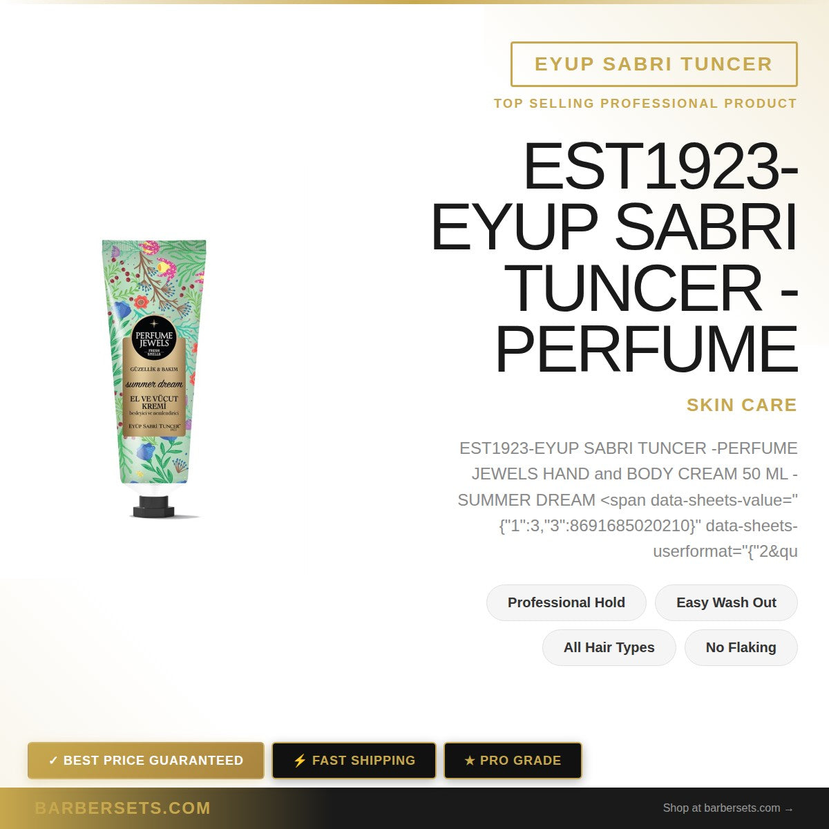 EYUP SABRI TUNCER EST1923-EYUP SABRI TUNCER -PERFUME JEWELS  HAND and BODY CREAM 50 ML - SUMMER DREAM PERFUME JEWELS  HAND and BODY CREAM 50 ML - SUMMER DREAM