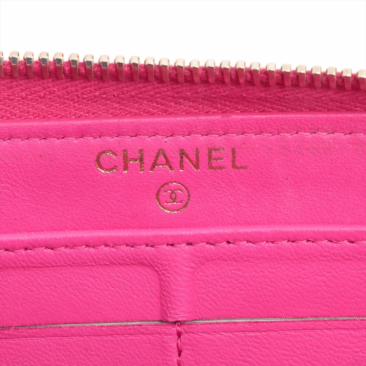 Chanel Matelasse Lambskin Zippy Long  Wallet Pink