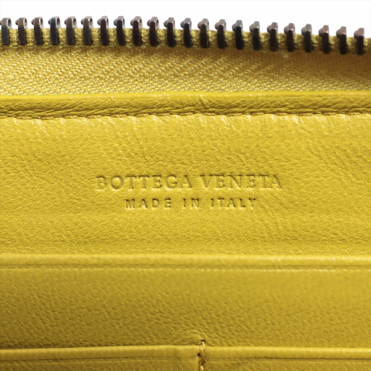Bottega Veneta Intrecciato Leather Zippy Wallet Yellow Gold