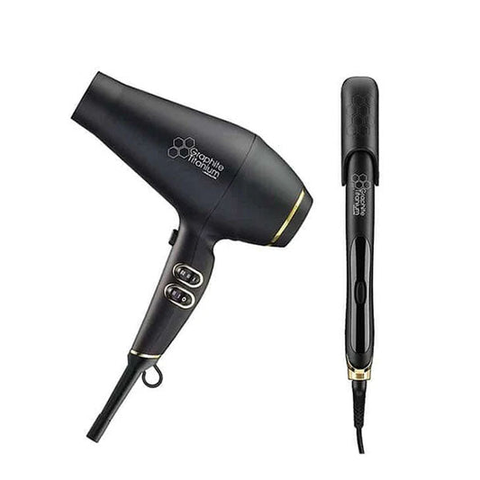 BaBylissPRO Graphite Titanium Dryer & Graphite Titanium Flat Iron 1" Prepack