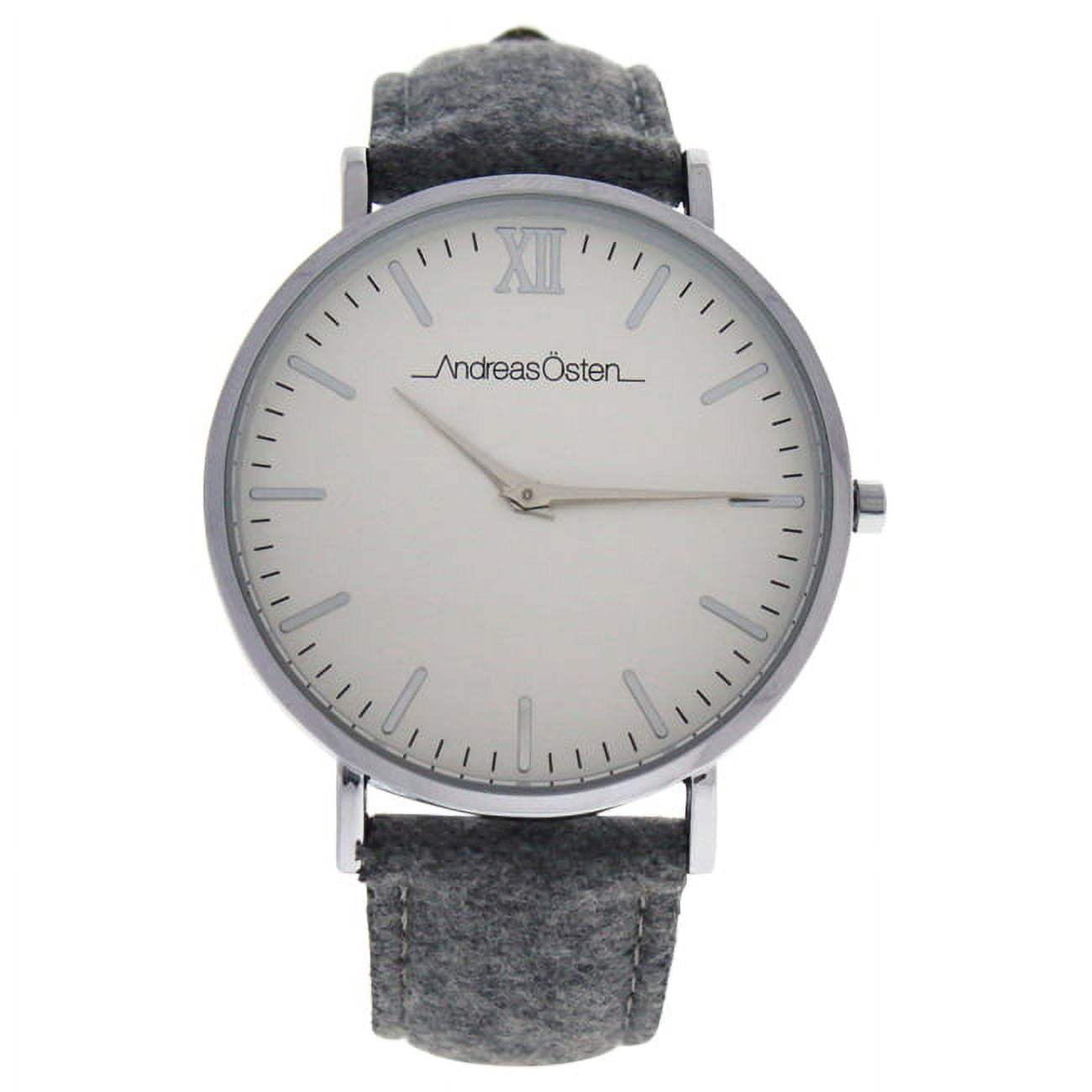 AO-194 Toutes - Silver/Grey Tweed Leather Strap Watch by Andreas Osten for Women - 1 Pc Watch