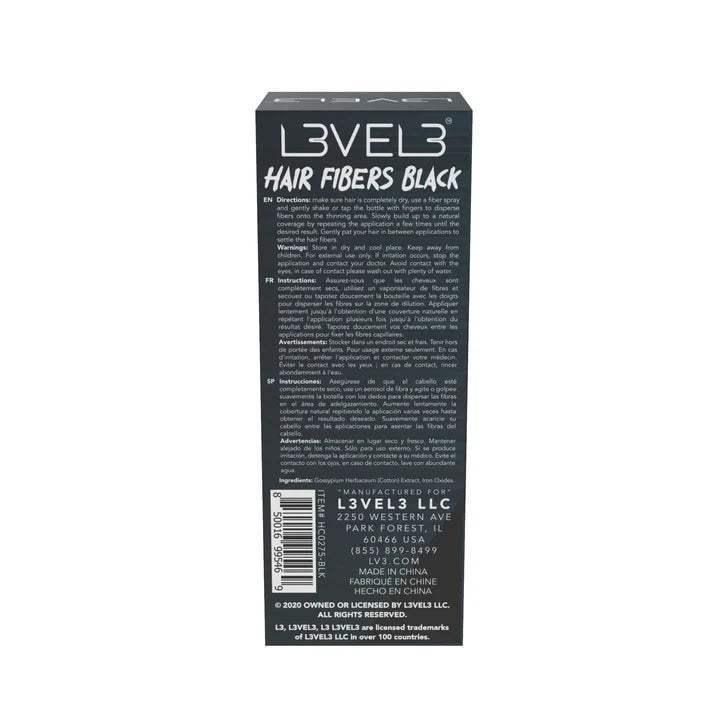 L3VEL3 Hair Fibers Black L3-HC0275-BLK