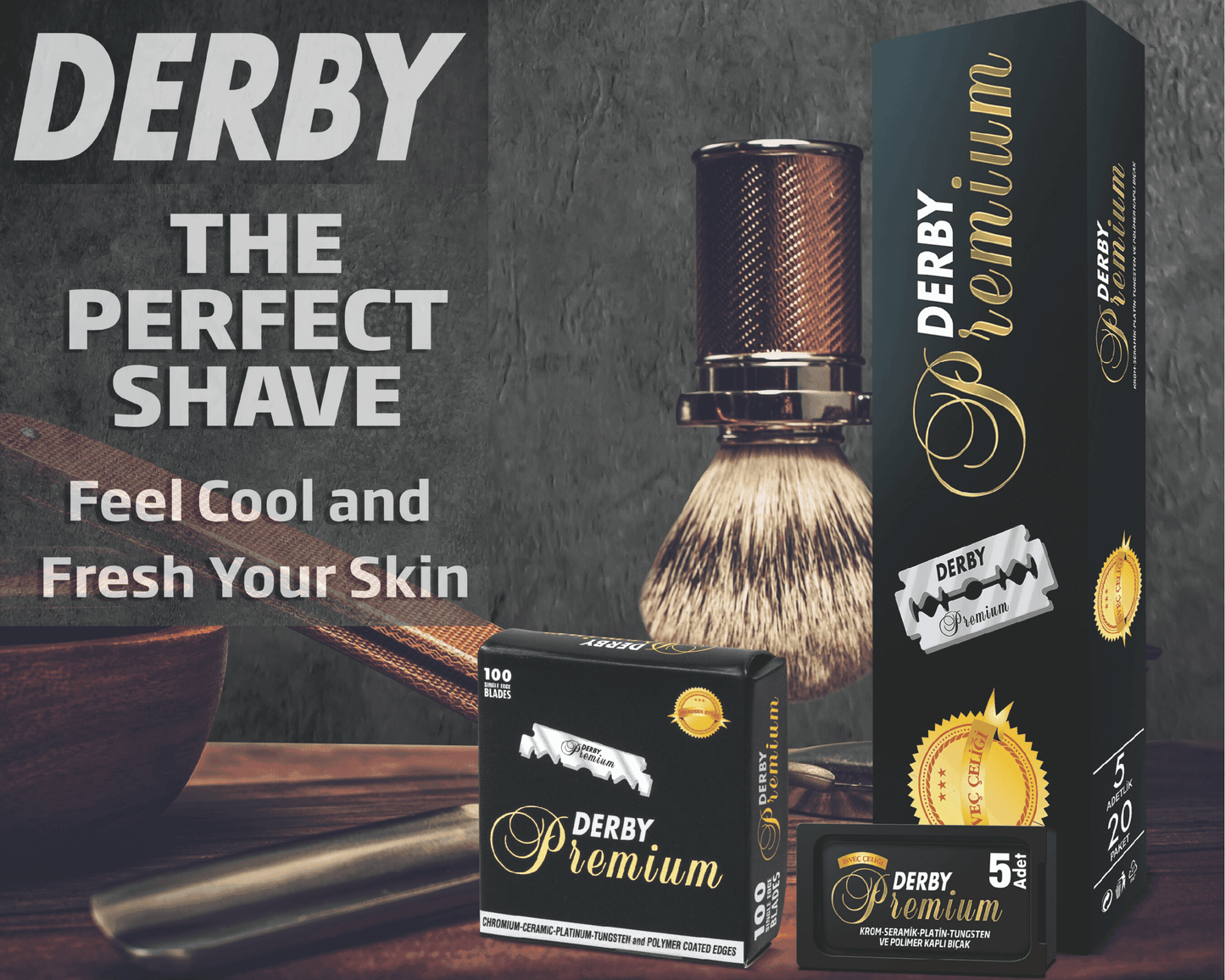 Derby Double Edge Razor Blades 100Ct - Premium DE-D114-PRE - BarberSets