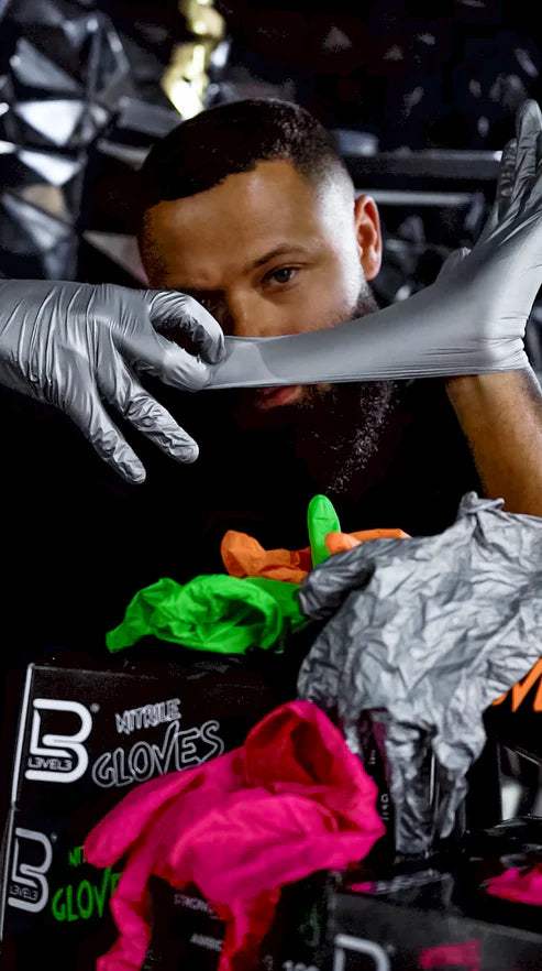 Level 3 Nitrile Gloves (100ct) - Black Large Large