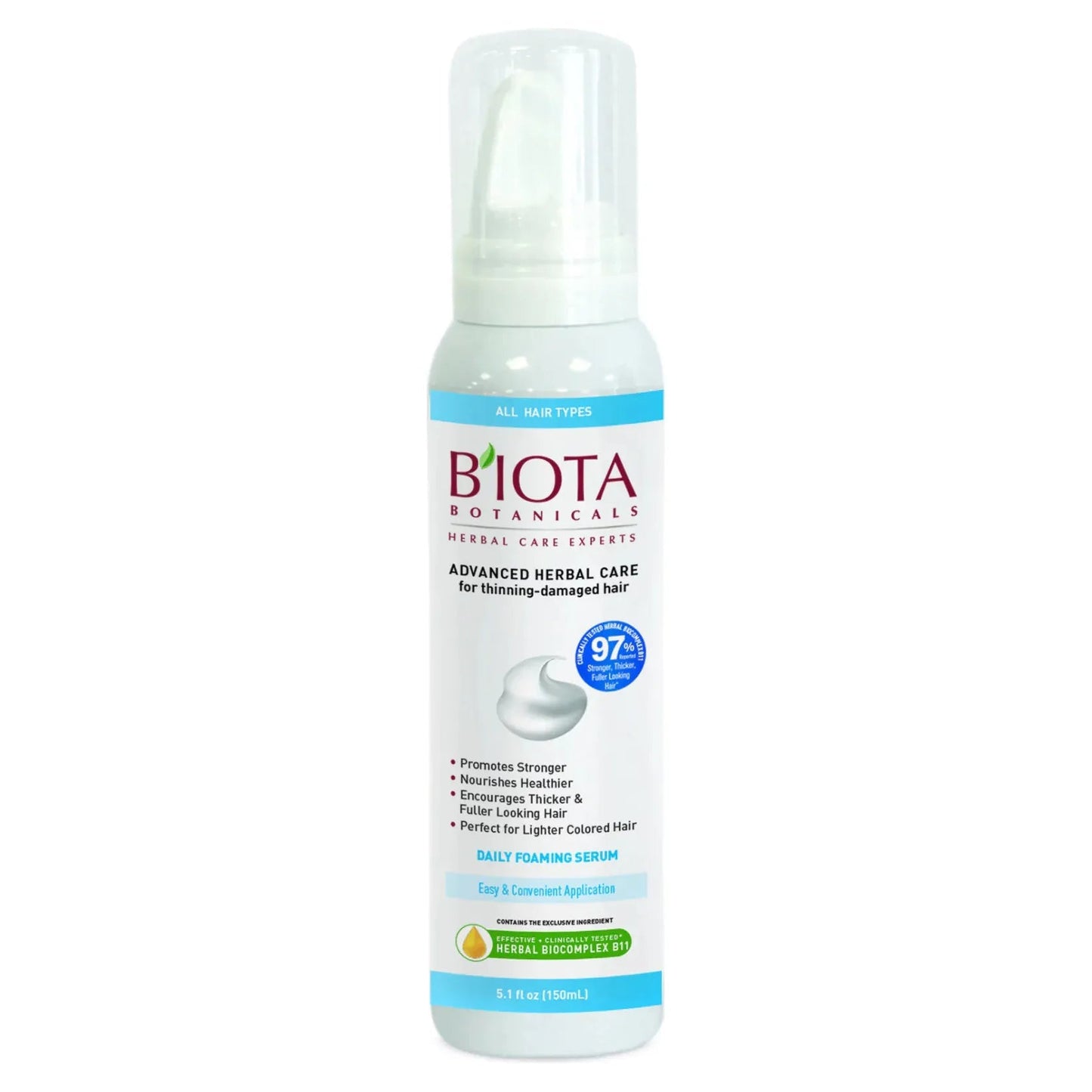 Biota Botanicals Advanced Herbal Care Foaming Serum for Thinning - Damaged Hair 5.1 oz
