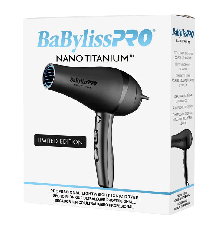 BaBylissPRO® Nano Titanium™ Limited Edition Black & Blue Professional Ionic Dryer