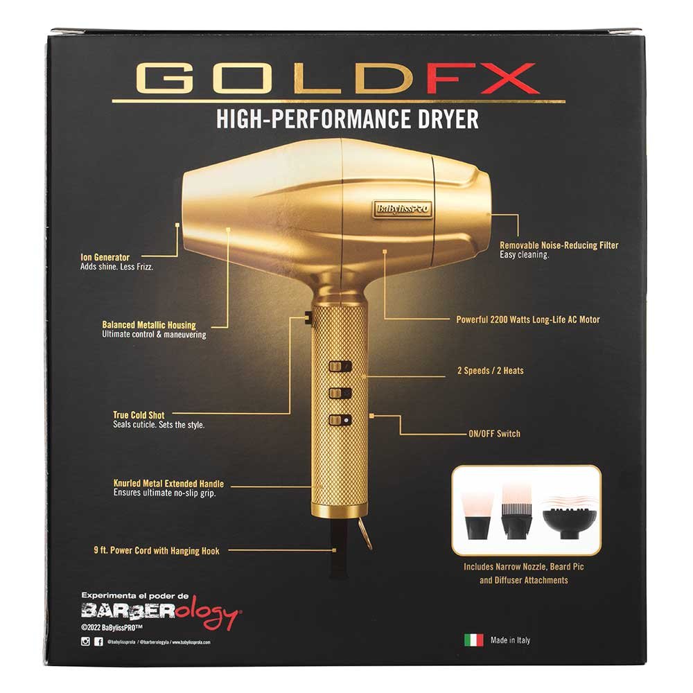 BaBylissPRO GoldFX 1875 Watt Hair Dryer