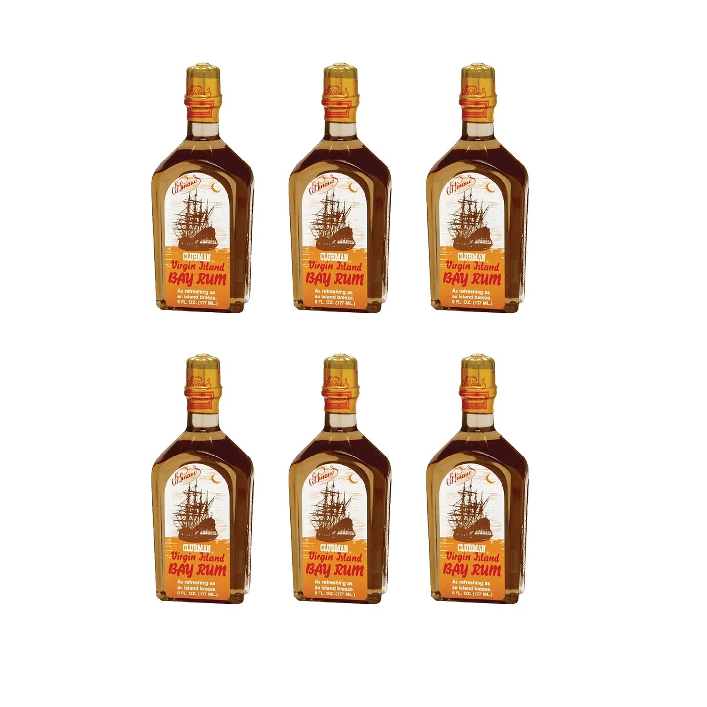 Clubman Virgin Island Bay Rum Cologne 177ml / 6 oz Multipack