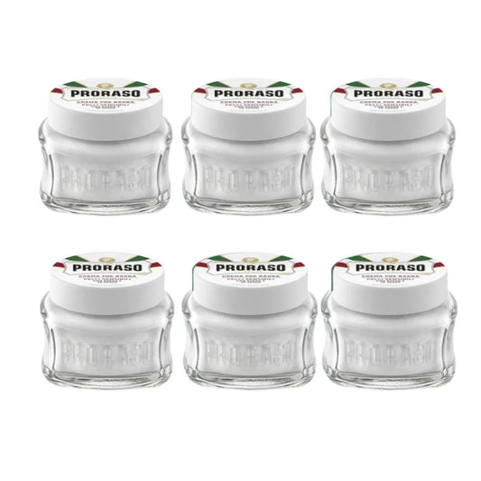 Proraso Pre Shave Cream Sensitive Skin White 3.6 oz - 6 Pack