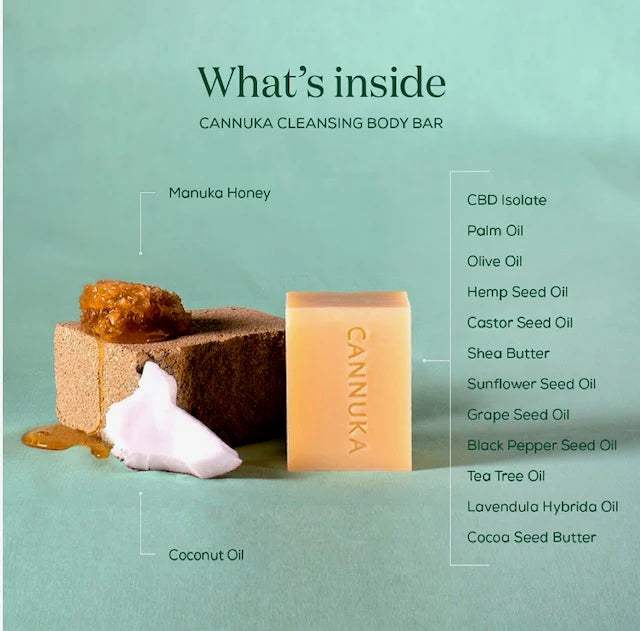 CBD Cleansing Body Bar by Cannuka for Unisex - 6.5 oz Soap