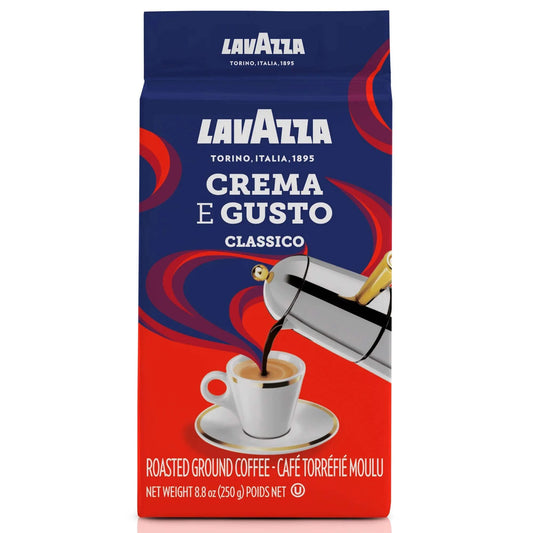 Crema e Gusto Classico Roast Ground Coffee by Lavazza for Unisex - 8.8 oz Coffee