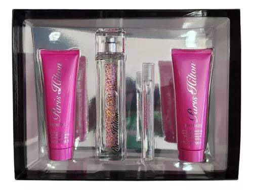 Heiress by Paris Hilton for Women - 4 Pc Gift Set 3.4oz EDP Spray, 0.34oz EDP Spray, 3oz Body Lotion, 3oz Bath & Shower Gel