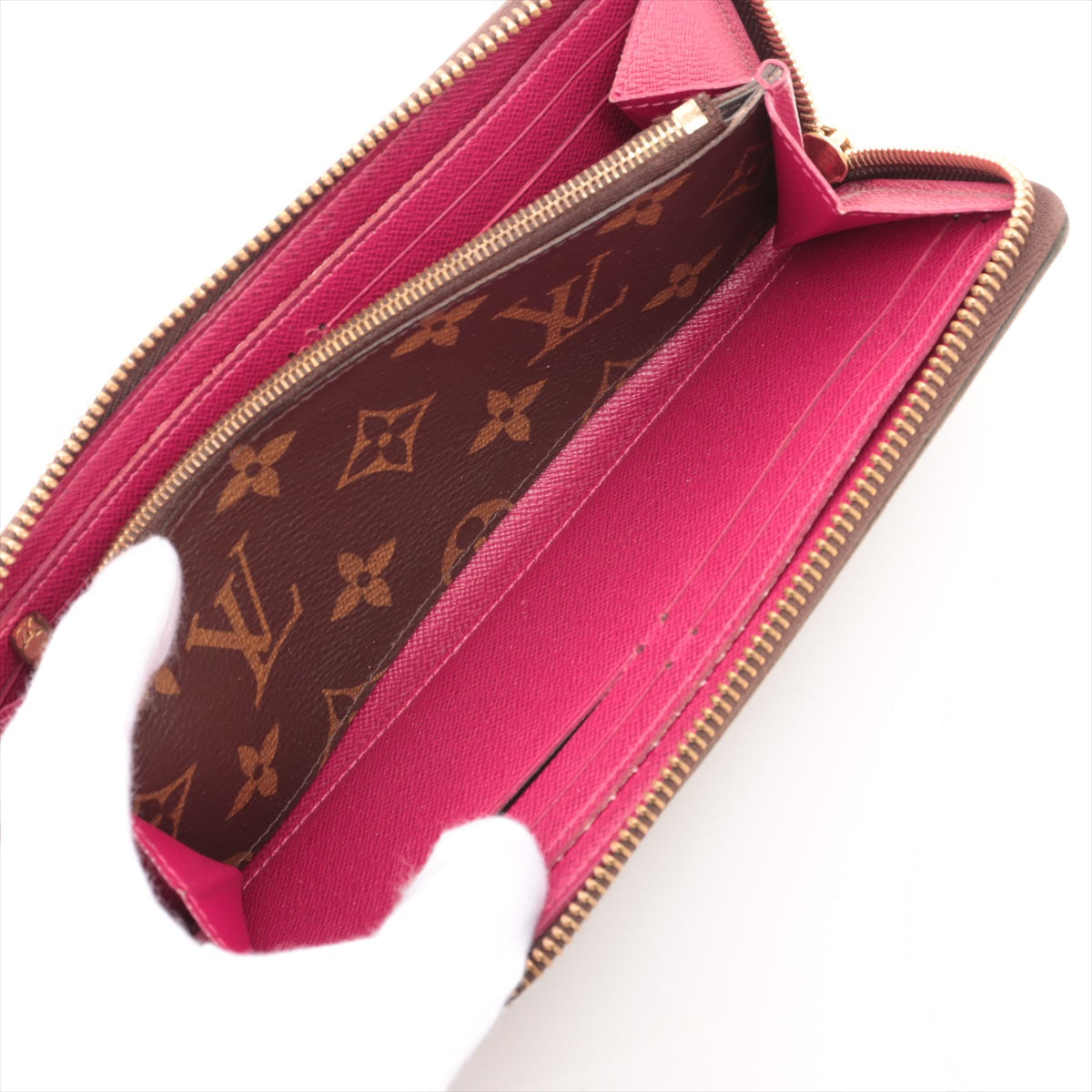 Louis Vuitton Monogram Clemence Long Wallet Fuschia