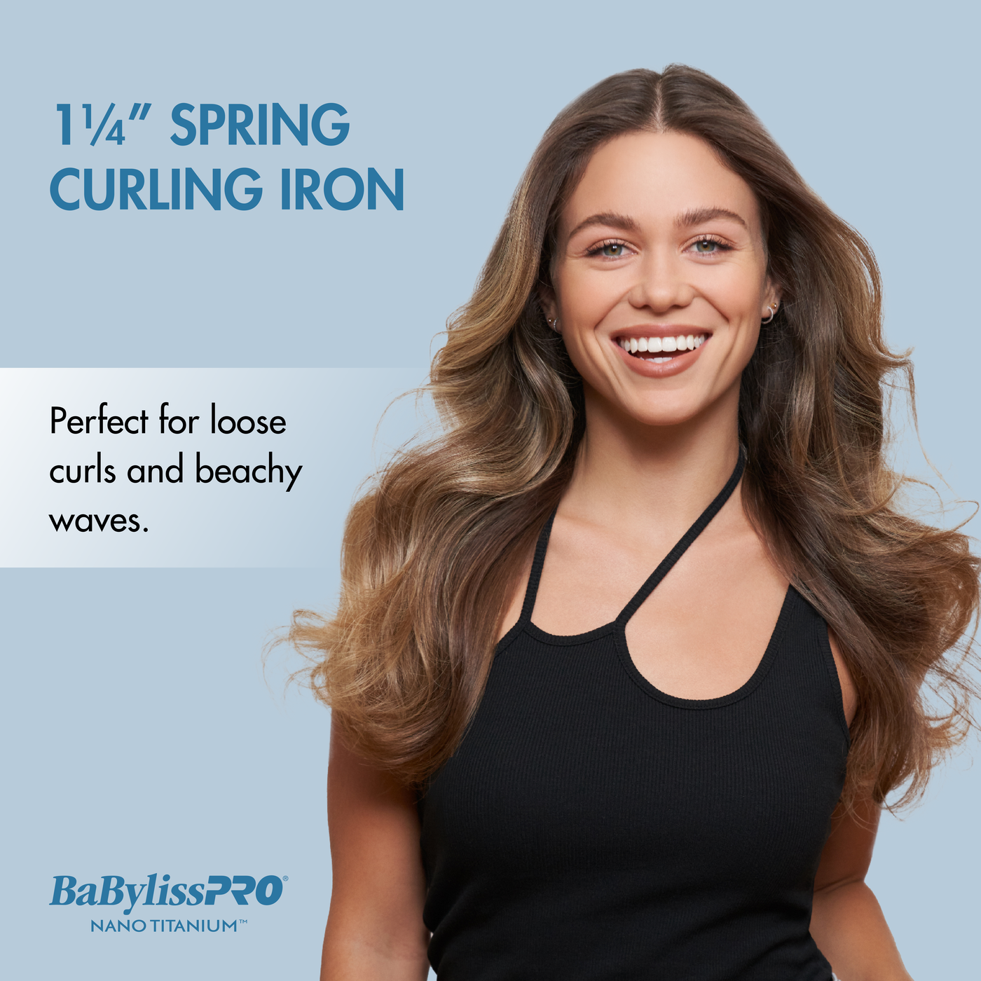 BaBylissPRO Nano Titanium 1-1/4" Spring Curling Iron