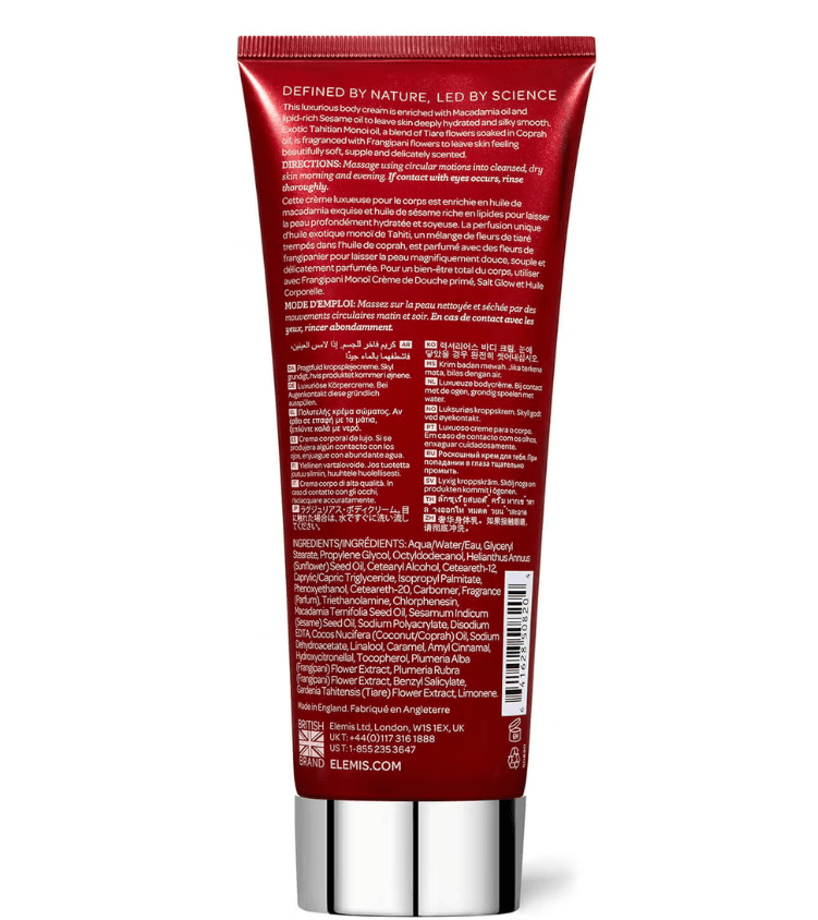 Frangipani Monoi Body Cream by Elemis for Unisex - 6.7 oz Body Cream