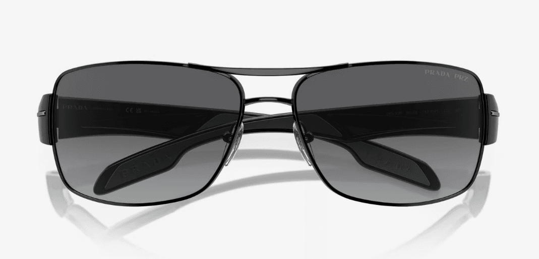 Prada SPS 53N 7AX-5W1 - Black-Grey Gradient Polarized by Prada for Men - 65-16-130 mm Sunglasses