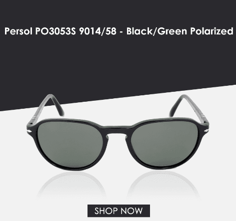 Persol PO3053S 9014-58 - Black-Green Polarized by Persol for Men - 54-19-145 mm Sunglasses