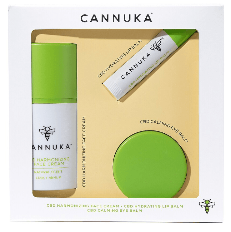 Hydrating Face Kit by Cannuka for Women - 3 Pc Kit 1.6 oz Harmonizing Face Cream, 0.17 oz Calming Eye Balm, 0.15 oz Hydrating Lip Balm
