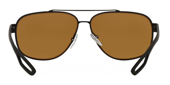 Prada SPS 58Q DG0-5Y1 - Black Rubber-Brown Polarized by Prada for Men - 60-12-140 mm Sunglasses