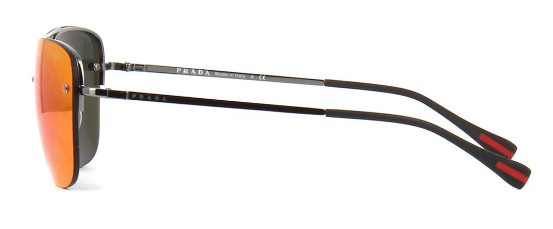 Prada SPS 52R 7AX-5L0 - Gunmetal-Brown Orange by Prada for Men - 56-16-135 mm Sunglasses