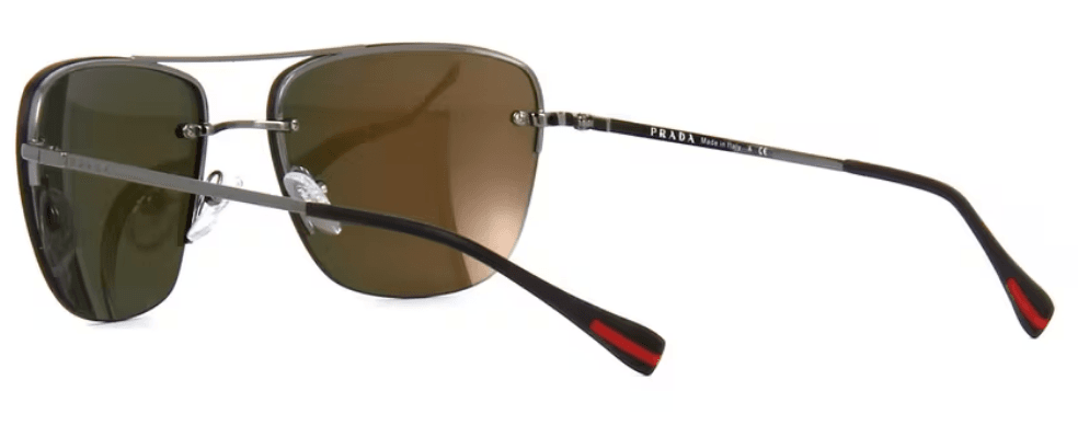 Prada SPS 52R 7AX-5L0 - Gunmetal-Brown Orange by Prada for Men - 56-16-135 mm Sunglasses