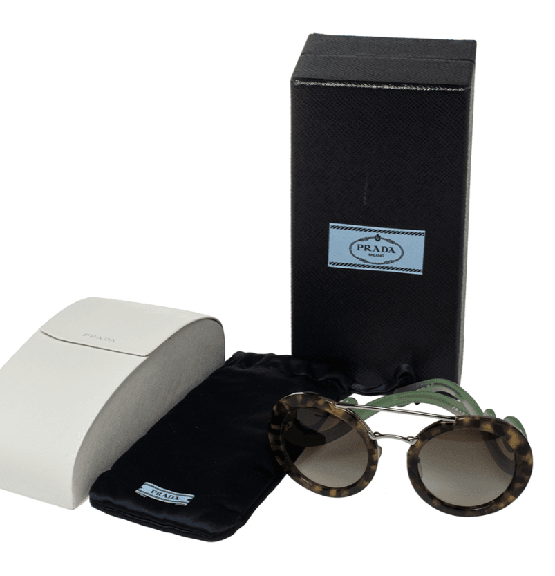 Prada SPR 13S UEZ-4K1 - Spotted Brown Green-Grey Green by Prada for Women - 54-25-135 mm Sunglasses