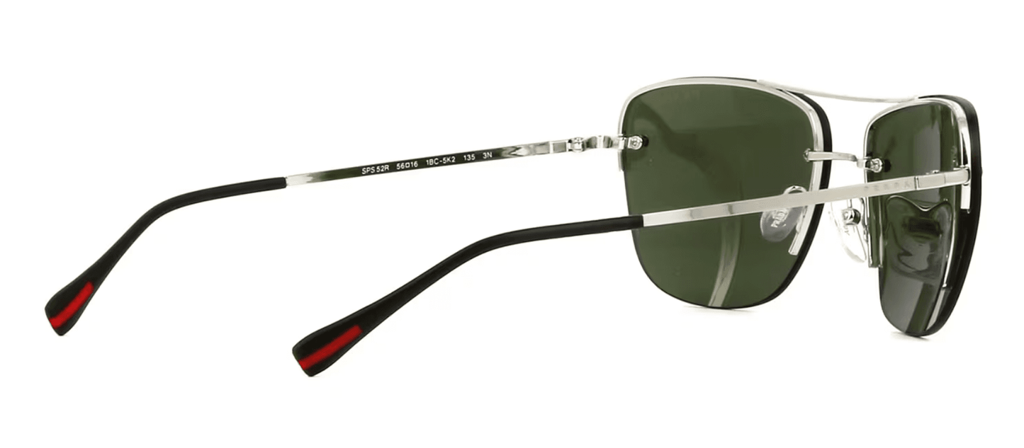 Prada SPS 52R 1BC-5K2 - Silver-Green Silver by Prada for Unisex - 56-16-135 mm Sunglasses