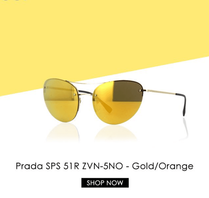 Prada SPS 51R ZVN-5NO - Gold-Orange by Prada for Unisex - 59-18-135 mm Sunglasses