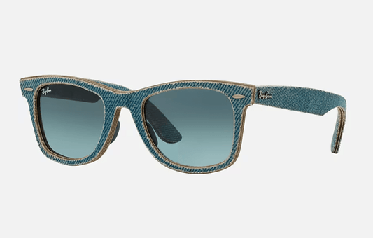 Ray Ban RB 2140 1194-30 Wayfarer Denim - Blue Denim Blue-Silver Flash by Ray Ban for Unisex - 50-22-150 mm Sunglasses