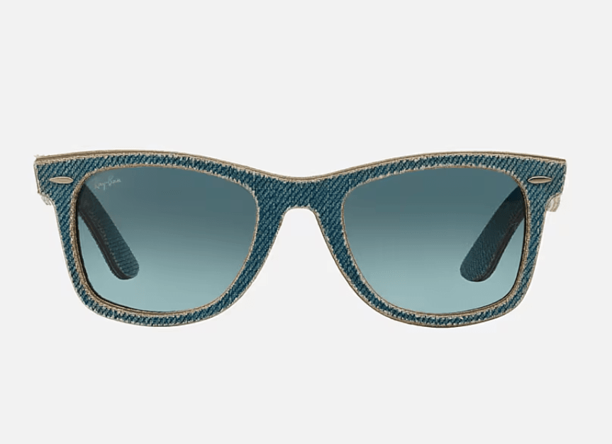 Ray Ban RB 2140 1194-30 Wayfarer Denim - Blue Denim Blue-Silver Flash by Ray Ban for Unisex - 50-22-150 mm Sunglasses