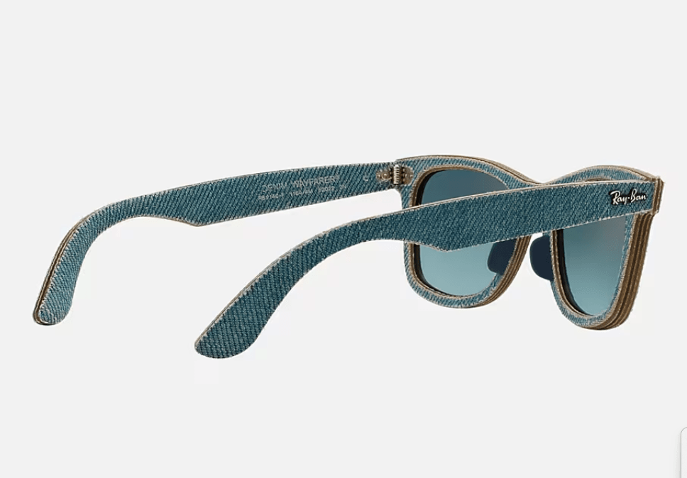 Ray Ban RB 2140 1194-30 Wayfarer Denim - Blue Denim Blue-Silver Flash by Ray Ban for Unisex - 50-22-150 mm Sunglasses