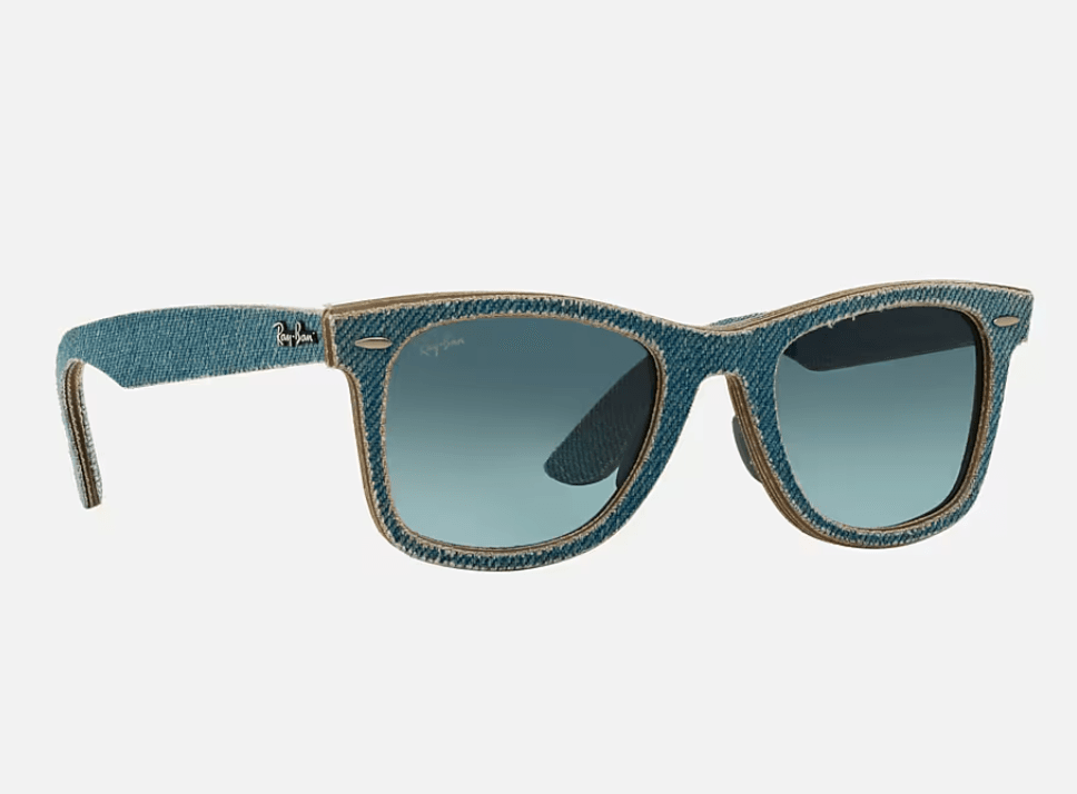 Ray Ban RB 2140 1194-30 Wayfarer Denim - Blue Denim Blue-Silver Flash by Ray Ban for Unisex - 50-22-150 mm Sunglasses