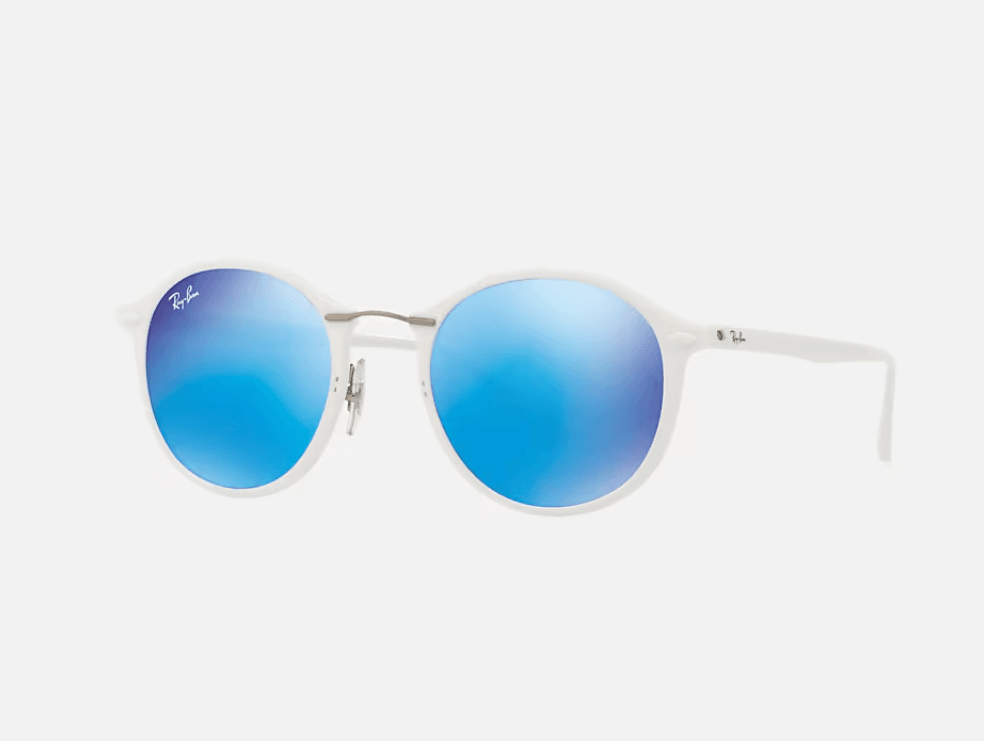 Ray Ban RB 4242 671-55 LightRay - White-Blue by Ray Ban for Unisex - 49-21-140 mm Sunglasses