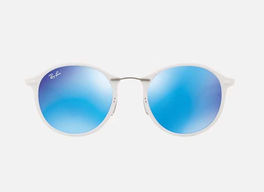 Ray Ban RB 4242 671-55 LightRay - White-Blue by Ray Ban for Unisex - 49-21-140 mm Sunglasses