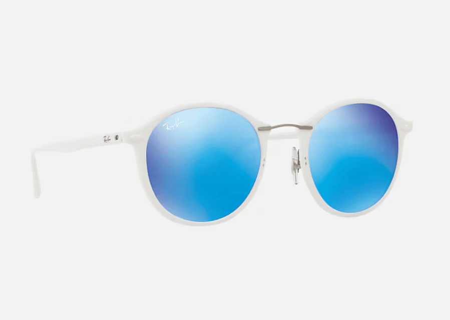 Ray Ban RB 4242 671-55 LightRay - White-Blue by Ray Ban for Unisex - 49-21-140 mm Sunglasses