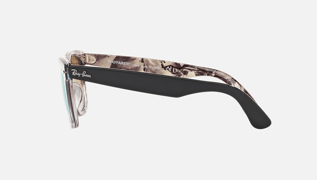 Ray Ban RB 2140 1199-4J Wayfarer - Grey Black-Green Gradient Flash by Ray Ban for Unisex - 50-22-150 mm Sunglasses