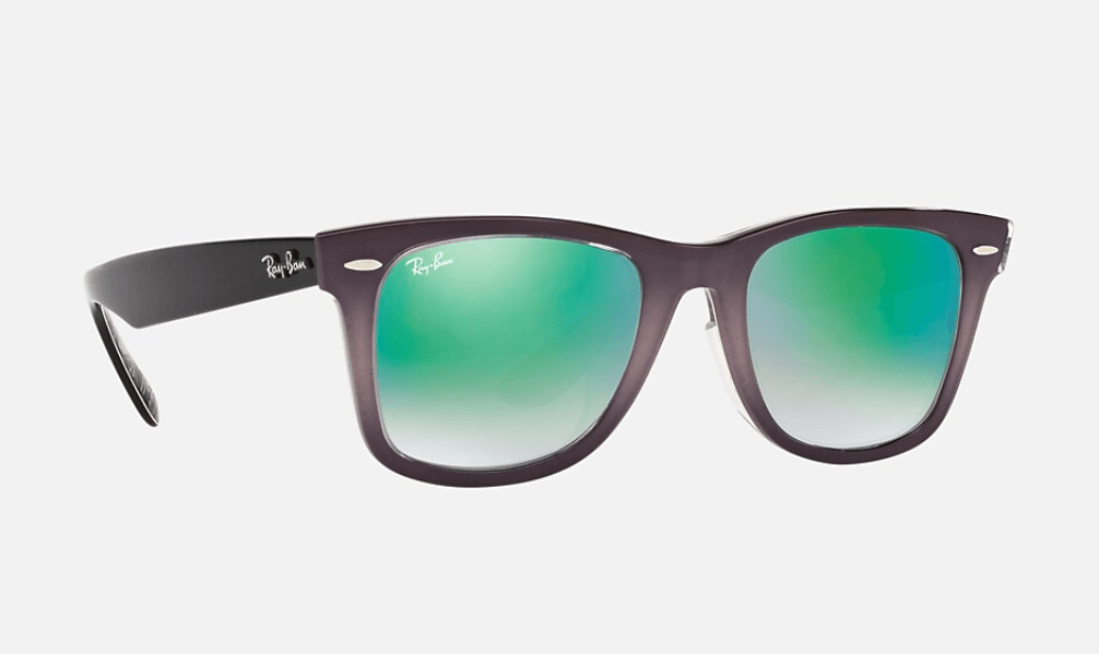 Ray Ban RB 2140 1199-4J Wayfarer - Grey Black-Green Gradient Flash by Ray Ban for Unisex - 50-22-150 mm Sunglasses