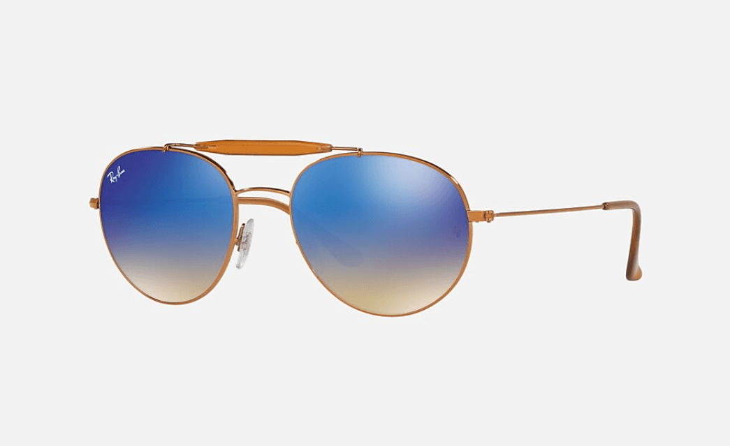 Ray Ban RB 3540 198-8B - Shiny Bronze-Blue Flash Gradient by Ray Ban for Unisex - 53-18-140 mm Sunglasses