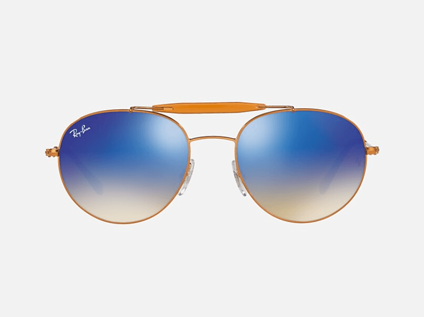 Ray Ban RB 3540 198-8B - Shiny Bronze-Blue Flash Gradient by Ray Ban for Unisex - 53-18-140 mm Sunglasses