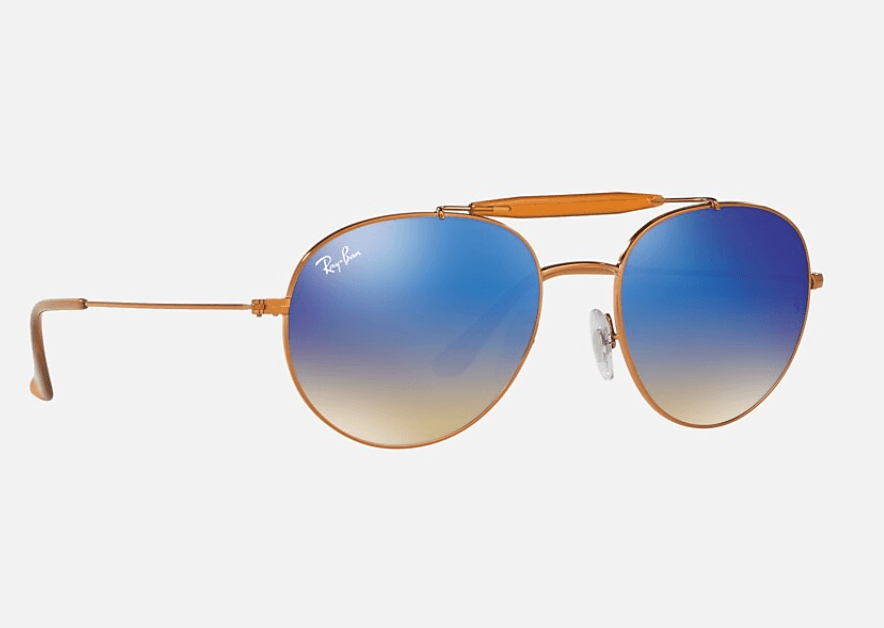 Ray Ban RB 3540 198-8B - Shiny Bronze-Blue Flash Gradient by Ray Ban for Unisex - 53-18-140 mm Sunglasses