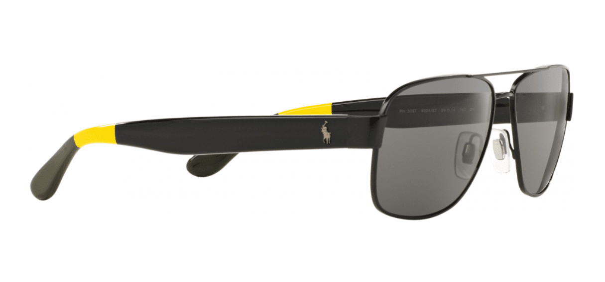 Polo Ralph Lauren PH 3097 9304-87 - Semi Shiny Black-Dark Grey by Ralph Lauren for Men - 59-14-145 mm Sunglasses