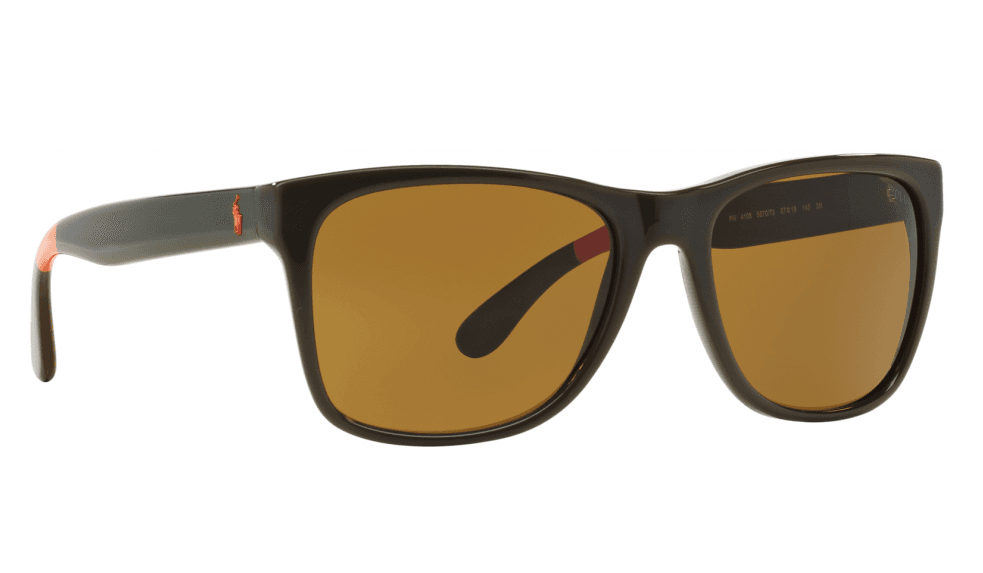 Polo Ralph Lauren PH 4106 557073 Shiny Olive Green by Ralph Lauren for Men - 57-18-145 mm Sunglasses