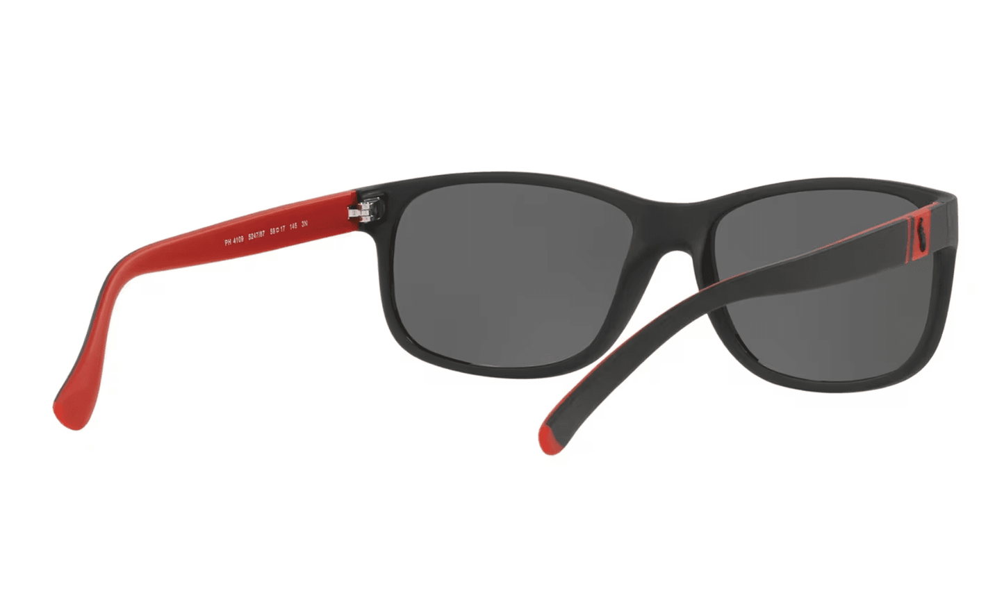 Polo Ralph Lauren PH 4109 5247-87 - Matte Black Red-Grey by Ralph Lauren for Men - 59-17-145 mm Sunglasses