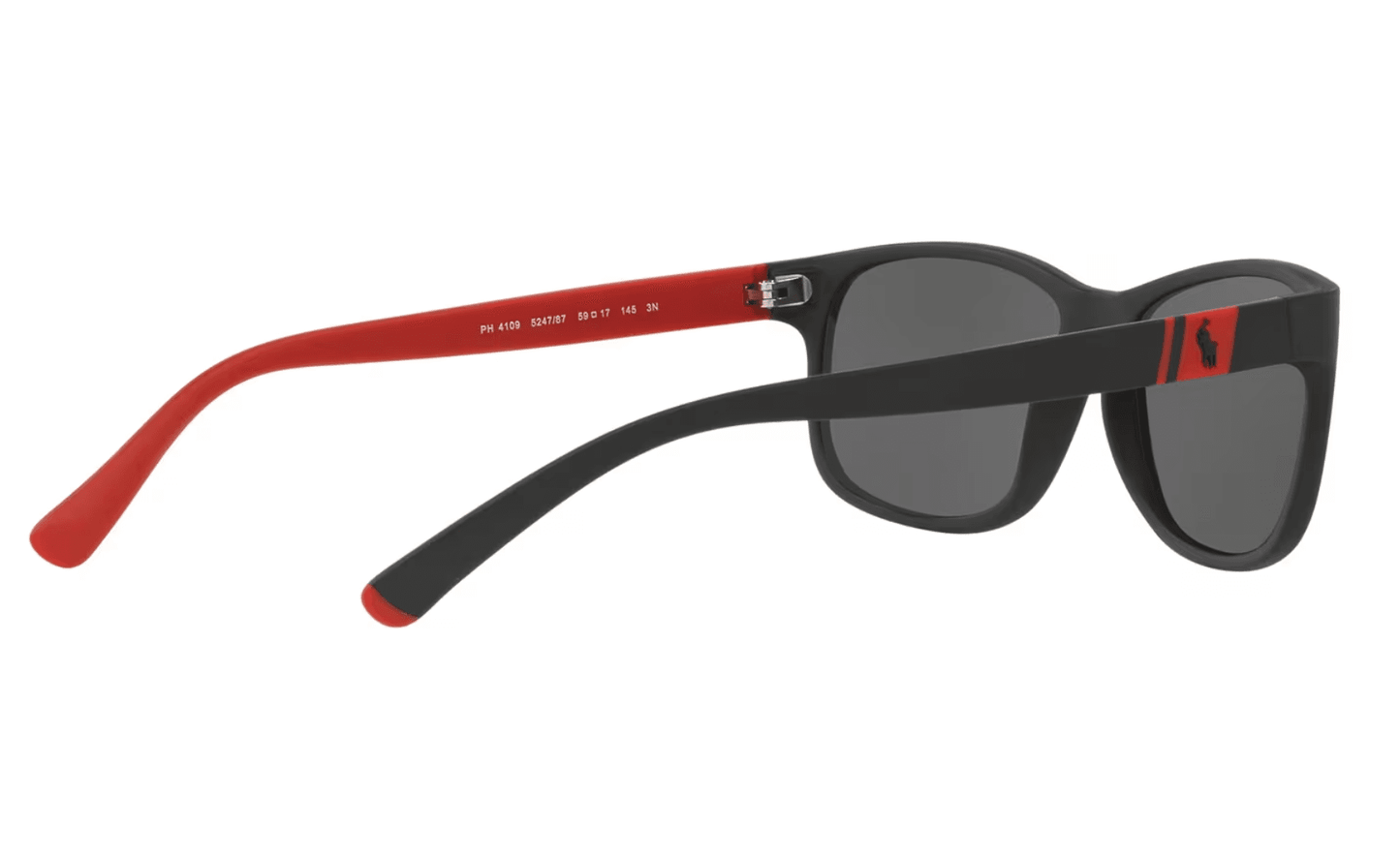 Polo Ralph Lauren PH 4109 5247-87 - Matte Black Red-Grey by Ralph Lauren for Men - 59-17-145 mm Sunglasses