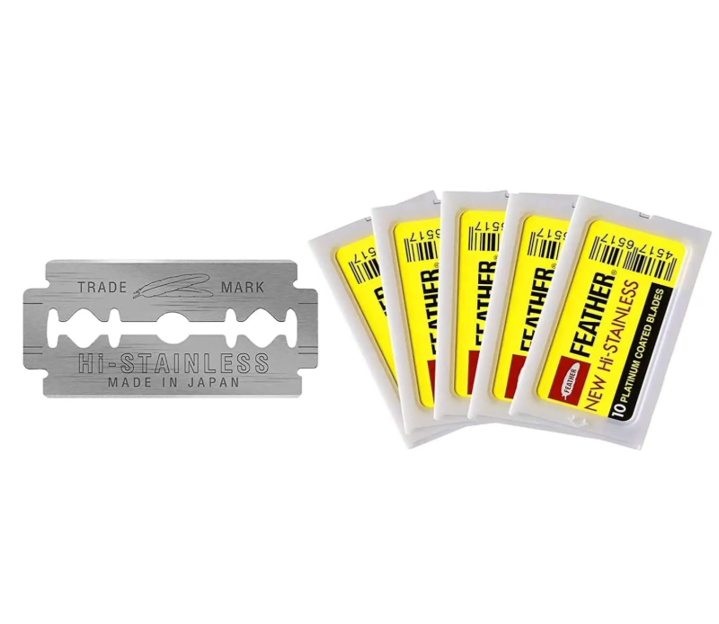 Feather Hi-Stainless Double Edge Blades, 50 Count